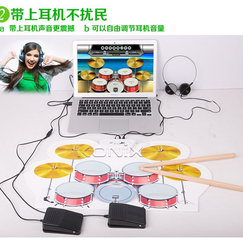 手卷架子鼓 ,手感 硅电胶子鼓超模拟架子鼓