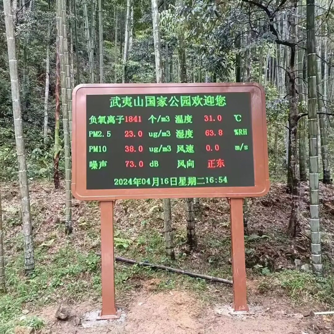 生态园区空气清洁度评价负氧离子含量监测系统 LED屏实时展示数据