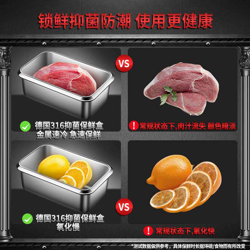 316不锈钢保鲜盒可微波炉加热饭盒水果便当盒锁鲜冷冻冰箱收纳盒