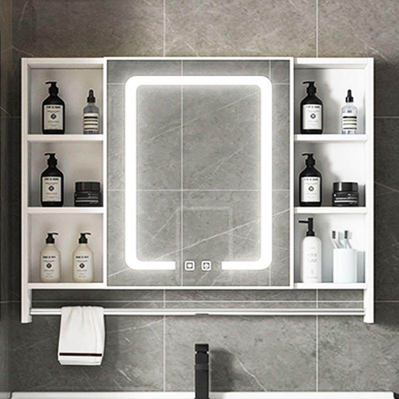 挂墙式太空铝浴室镜柜单独卫生间收纳盒洗手间镜子置物架化妆镜箱