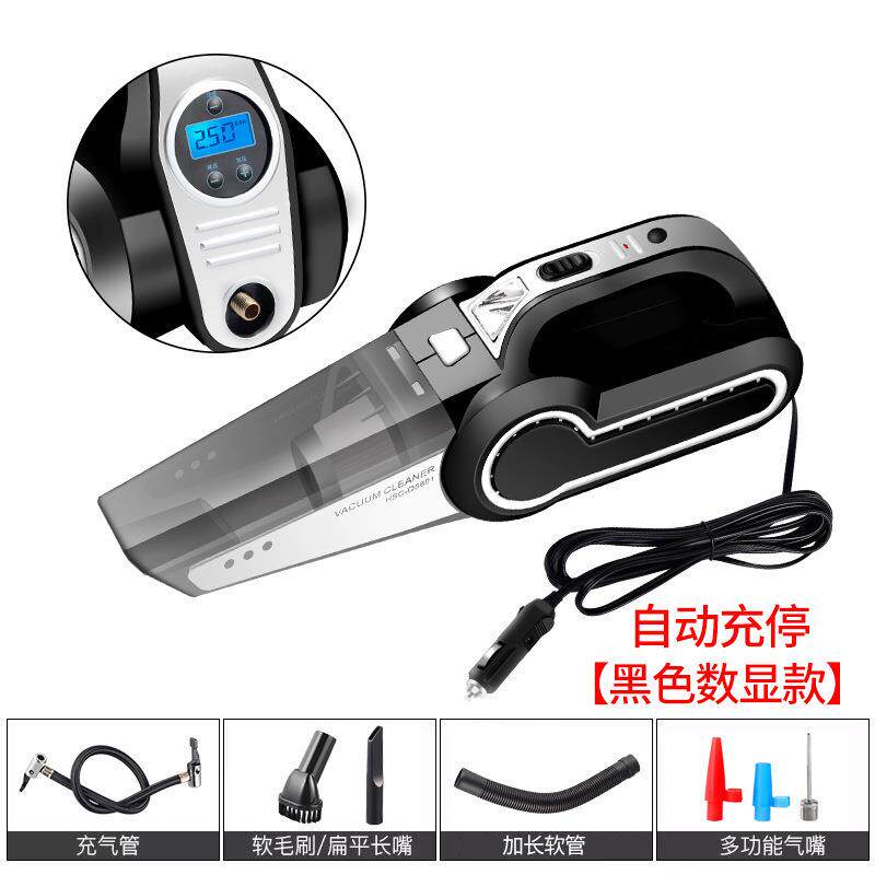 四合一车载吸尘器车载充气泵便携电动轮胎打气泵应急照明汽车用品