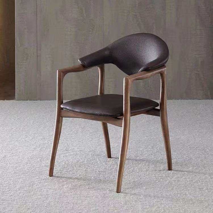 奶油风餐椅意大利设计师实木扶手椅子Tim chair 北欧家用书房单椅