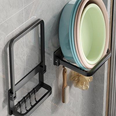 脸盆收纳架可折叠卫生间壁挂浴室免打孔盆架家用洗手间厕所置物架,家庭/个人清洁工具,水槽沥水袋,淘宝优惠券,粉丝福利购,淘宝优惠卷