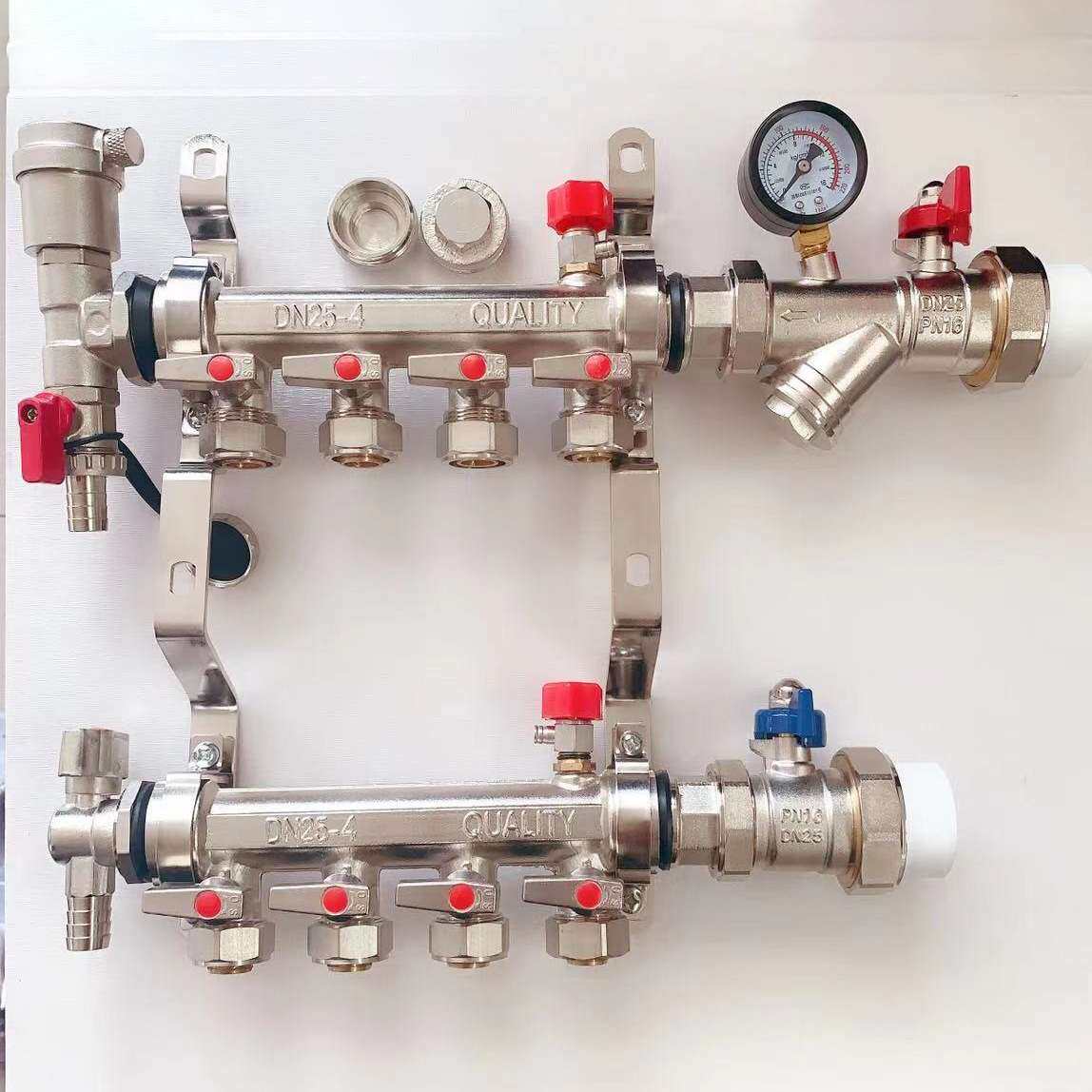 水管分流器铜分水器锻压电镀工程款1寸、1寸2分水器1路-10路
