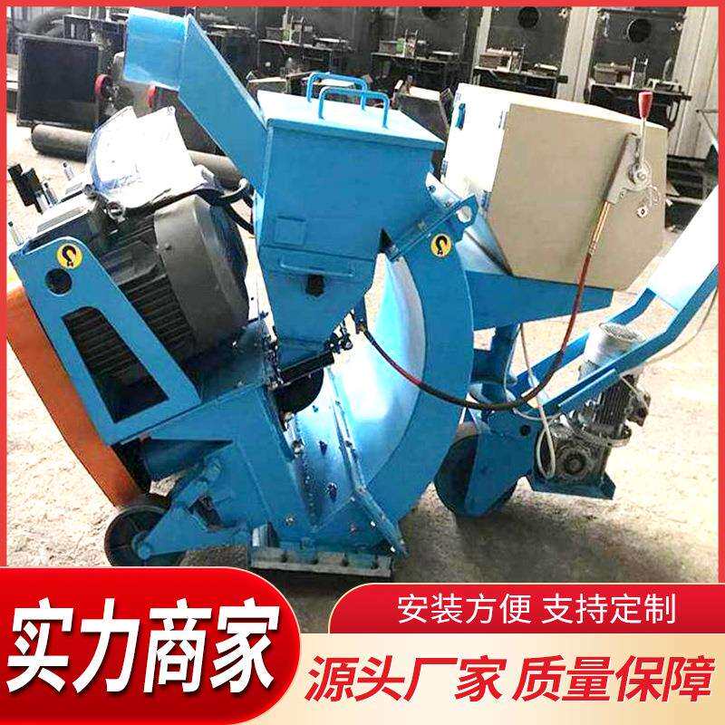 全自动高速式钢管抛光喷砂除锈机混凝土可移动小型沥青路面抛丸机