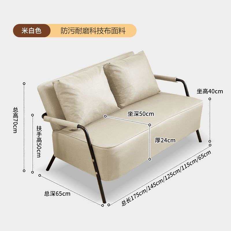 单人铁艺沙发客厅2024新款出租房小户型服装店直排科技布小沙发椅