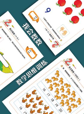幼儿园数学思维启蒙训练我会数数宝宝数字认知逻辑思维早教教具