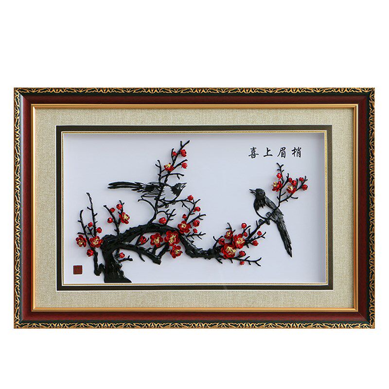 芜湖彩色铁画安徽特产手工品制非遗送客户朋友礼锻开业乔喜迁庆