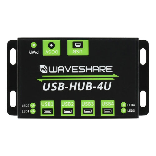 工业级4路USB2.0多接口集线器 hub转接器 扩展1扩4 金属外壳