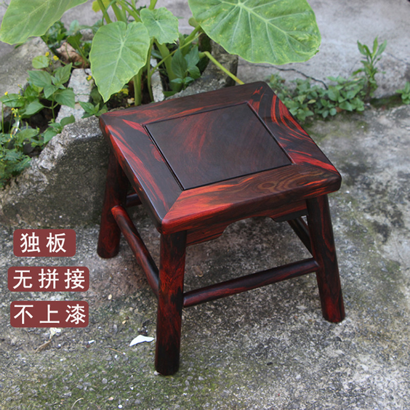老挝大红酸枝四方凳实木小凳子儿童小板凳换鞋凳沙发凳家用矮凳 - 实物图