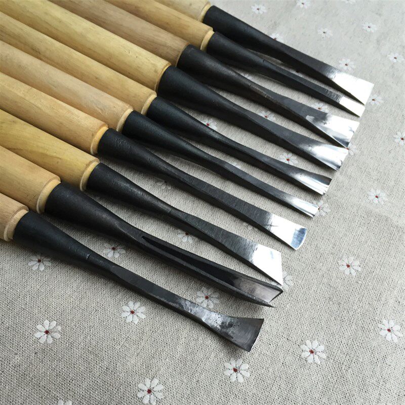 东阳手工刻刀工具 根雕 底座 牌匾雕塑 雕刻刀木雕套装 打坯10件