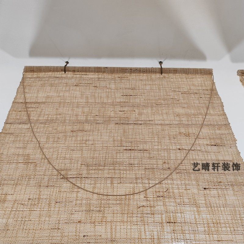 加厚麻帘隔断帘轴画帘客厅挂帘遮挡帘茶室挂帘民宿装窗帘画室装饰