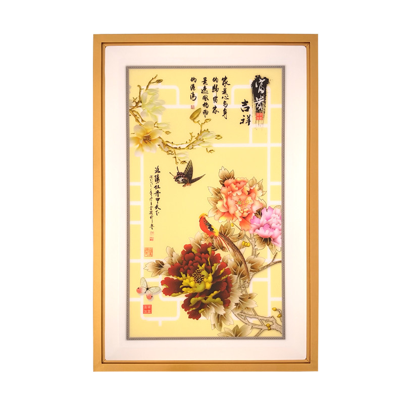 带ed壁画灯装饰画超薄过道客厅卧室床头创意长方形中l墙壁灯式画