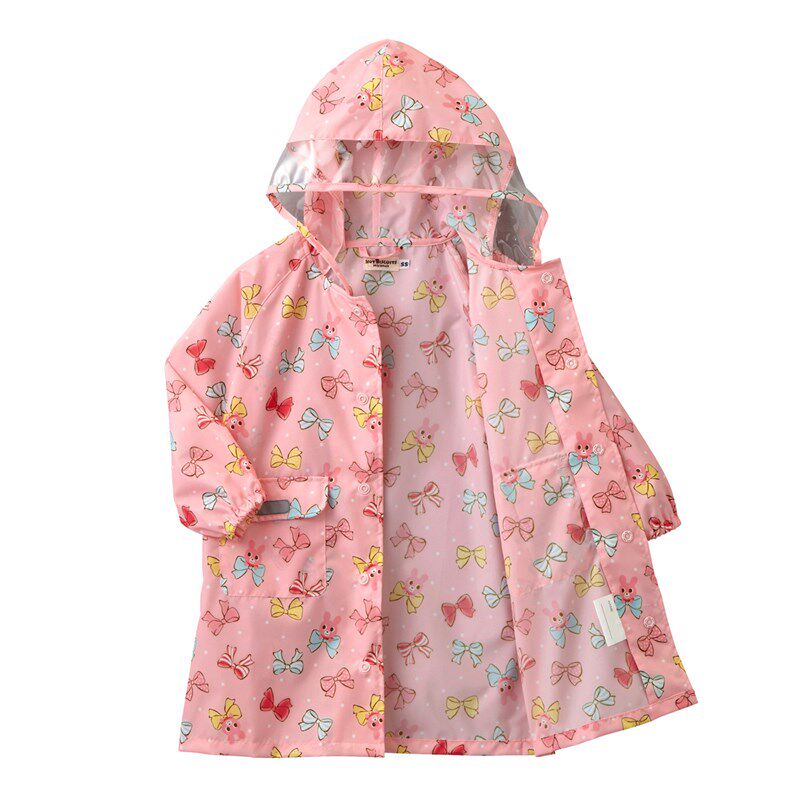 儿童轻薄速干宝宝雨衣男女儿电动闲幼童学生卡通休车分体粉色雨披