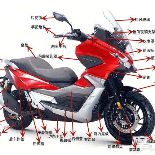 大阳机车配件大阳ADV350T-36前围侧板边条客厅灯全车外壳轮胎钢圈