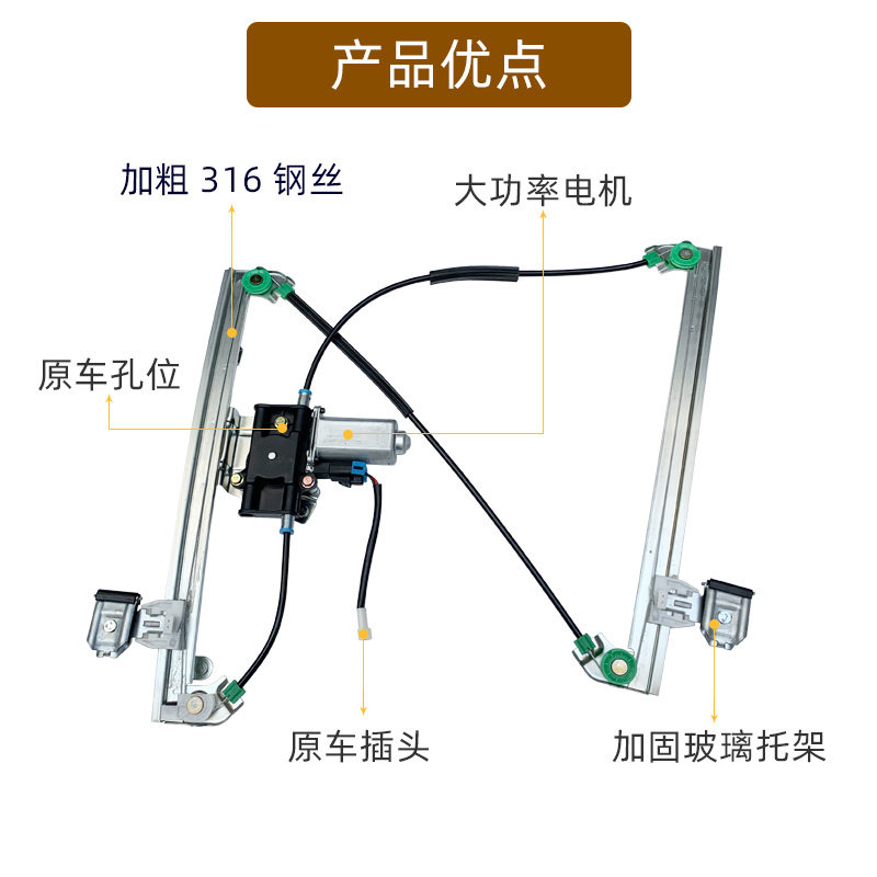 适用中华骏捷电动玻璃升降器总成骏捷三厢/尊驰摇窗机摇机原厂前