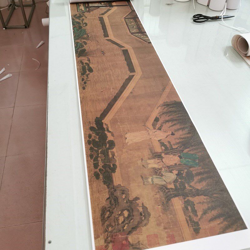 宋人佚名 十八学士图 复古书画真迹微喷仿古画芯装裱手卷国画装饰