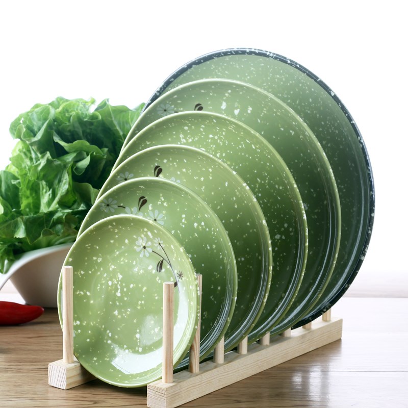 小雏菊A5塑料圆盘密胺盘子小吃盘菜盘碟子盖浇饭餐盘平盘仿瓷餐具