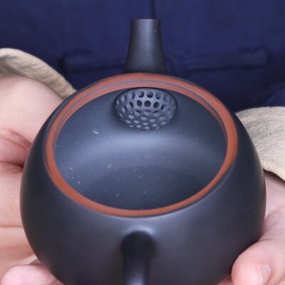 云南建水紫陶茶壶 纯手工功夫茶 中式复古素烧大口石瓢壶高端壶