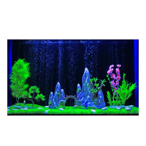 大鱼缸造头套餐水族箱装饰仿真水草假山石景摆件客家厅用水族用品
