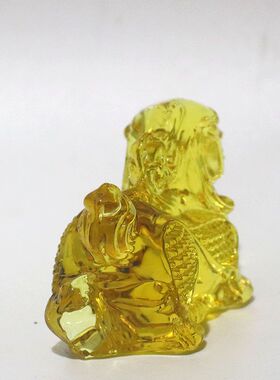 黄水晶件麟摆客七彩麒麟家居麒厅办公室装饰品瑞兽吉祥物乔迁开业