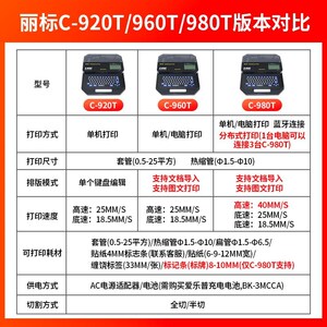 丽机线号标C-920/9809/60T/580宽幅线号打印机25平方号码管打印机