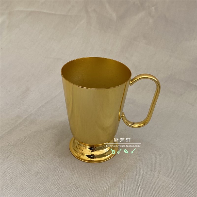 创意加厚不锈钢啤酒杯镀金茶杯有柄酒杯水杯镀银果汁杯咖啡杯子