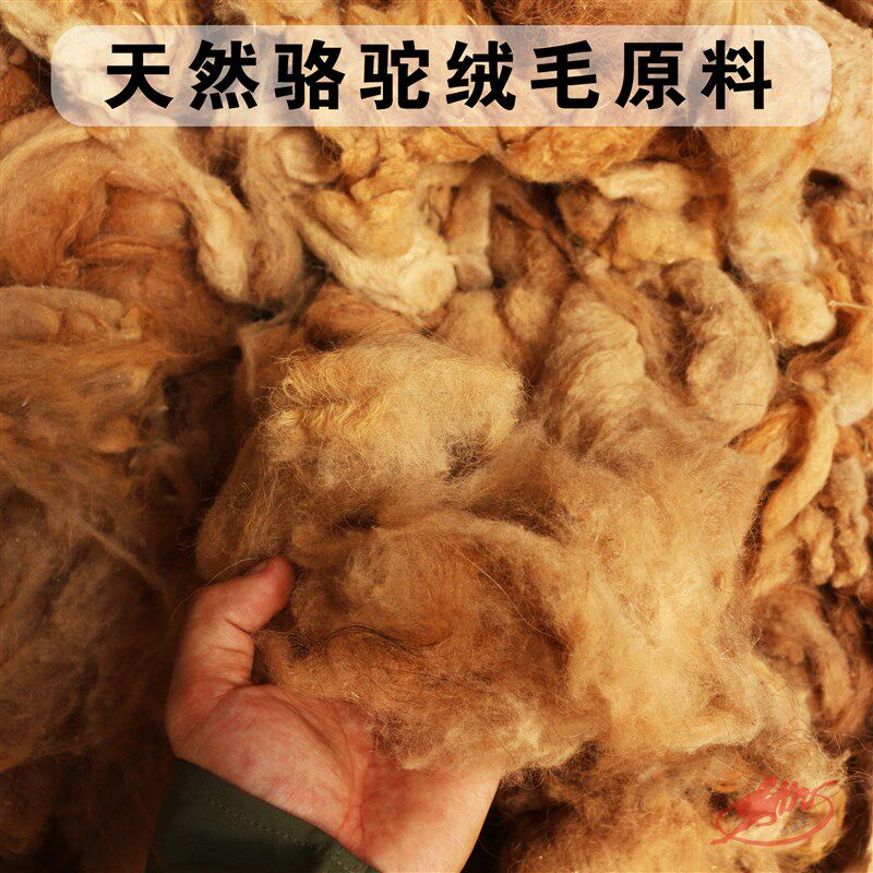 内蒙古驼拉善双峰驼沙漠王优质原绒毛阿料保暖被填充物500克