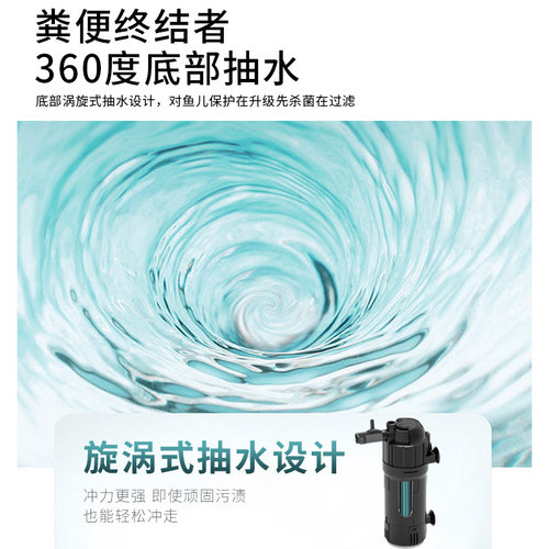鱼缸过滤器三合置过换泵循环免超养鱼小型内一uv杀菌灯小静音滤水