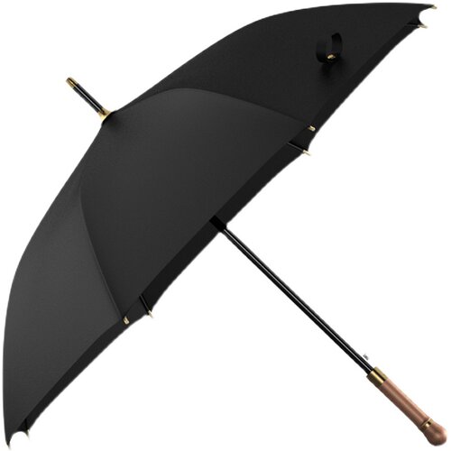 柄柄商务大号复古男士弯钩长木伞抗风暴雨玻纤骨双人自动直杆长伞