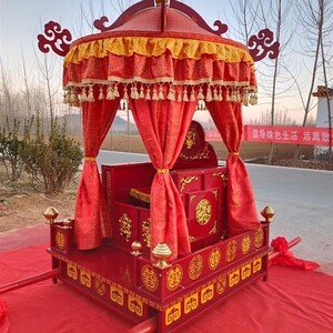 花轿步撵婚定八抬可折叠镀锌钢管出租凤庆迎亲厂家撵做复古典轿子