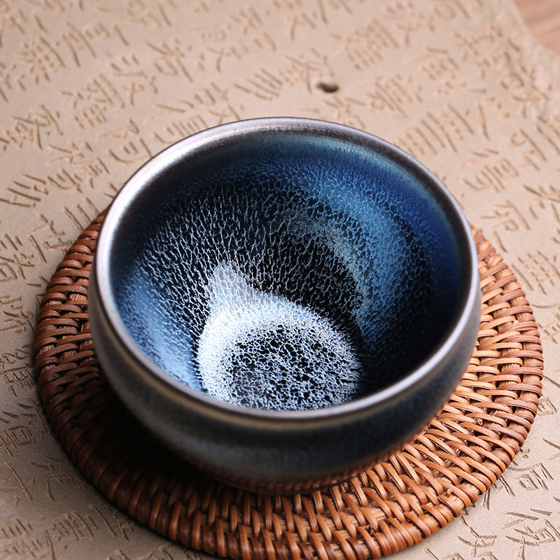 名茶吴继旺蓝麒麟建高主人杯品茗杯茶盏纯全手工盏端家杯茶器茶具