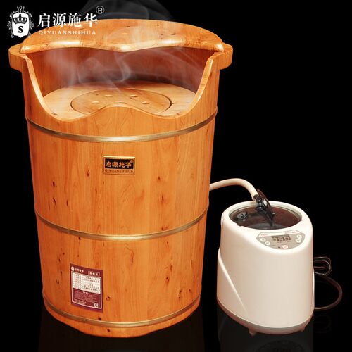 家用蒸汽用质高深桶家木实木养生桶泡脚木桶加热熏蒸桶蒸脚足浴桶