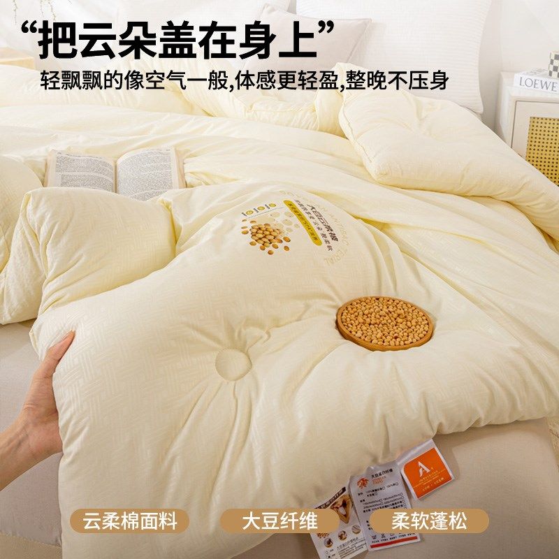 新款A类大豆纤维针织水洗棉被芯超柔软亲肤春秋被冬被