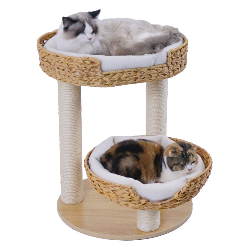 实木编子猫柱猫爬架藤窝猫树剑麻四季通用猫跳台猫抓板猫别墅
