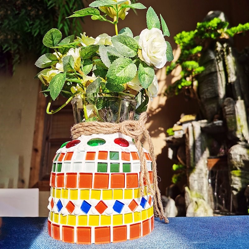 手工DIY 马赛克大号玻璃水培花瓶材料包风信子瓶母亲节活动自制作