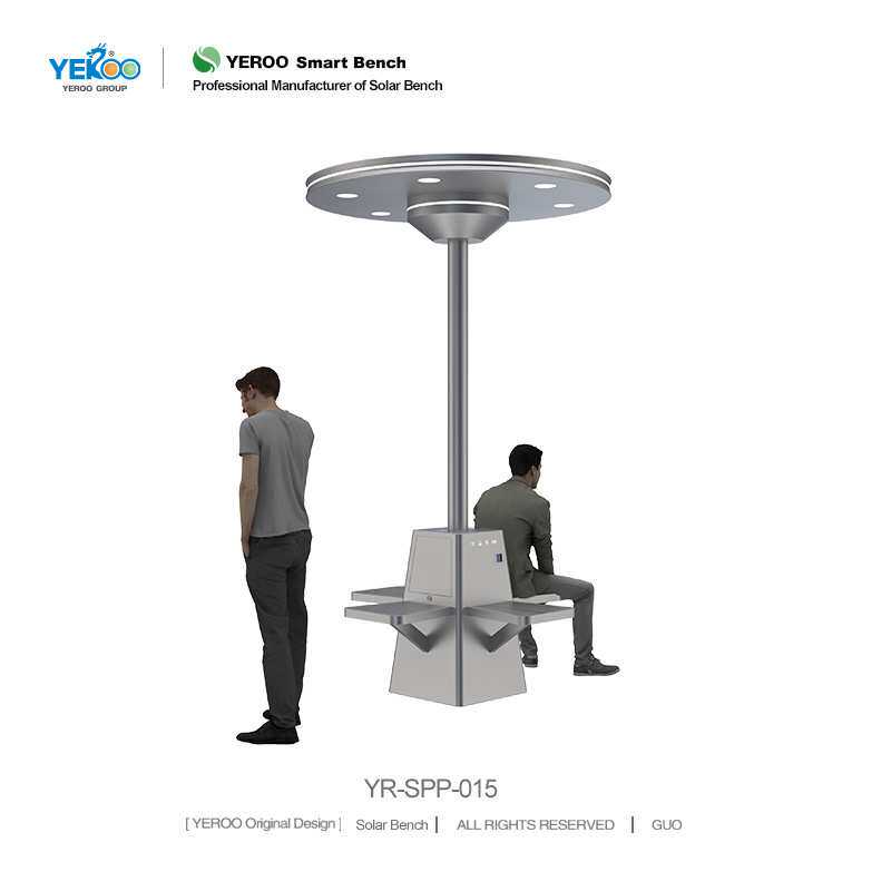 户外太阳能座椅定制手机充电夜晚照明WIFI端口蓝牙音箱景观灯顶棚