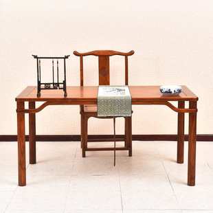 实木新中式书画桌榆木简约原木桌书房写字台仿古书法桌书画桌学校