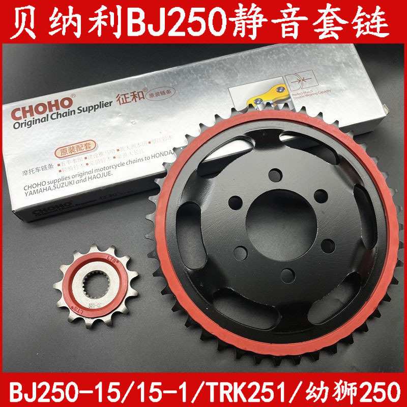 适用小黄龙BJ250-15A 幼狮250静音大小链轮TRK251链条TNT25油封链