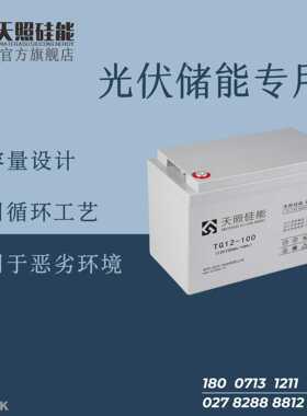 天照硅能蓄电池12V100Ah电瓶家用UPS太阳能发电系统12伏蓄电池