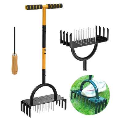 热销草坪松土器翻土器带柱钉子Lawn Aerator Spike Manual Tool