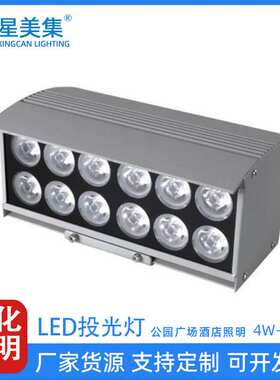 4W6W8W12WLED户外防水投光灯聚光灯外墙草坪景观景区夜景照明灯