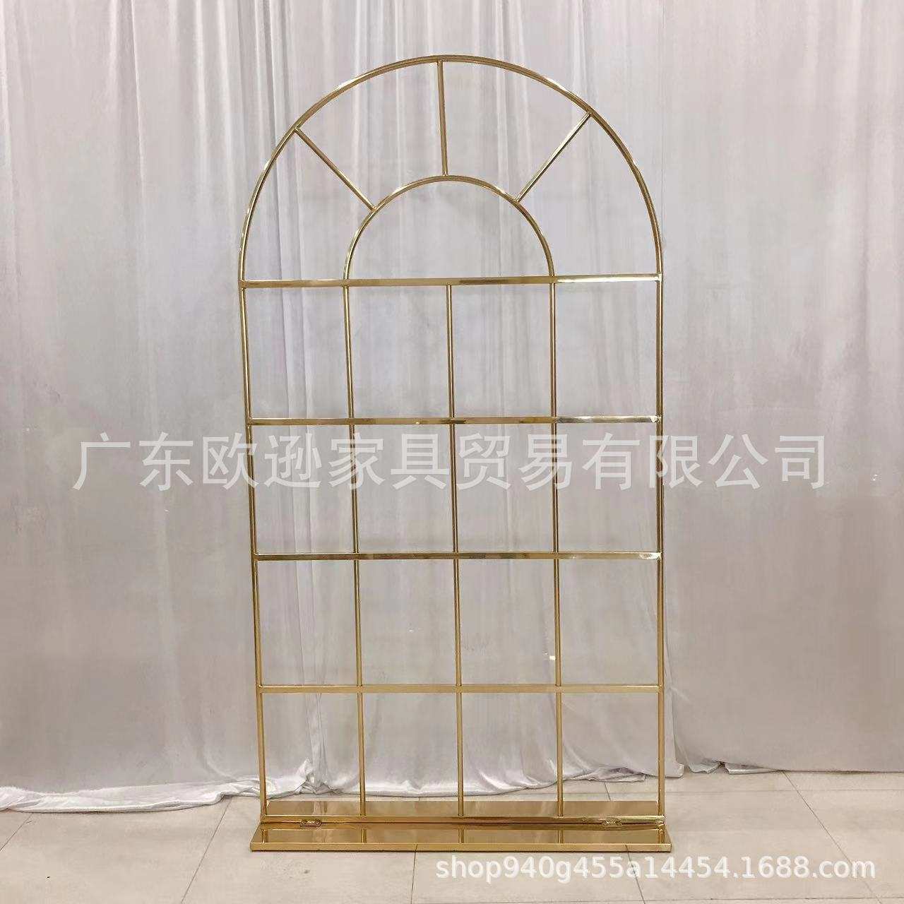 不锈钢窗户屏风钛金婚庆背景墙派对宴会装饰道具外销欧逊五金家具