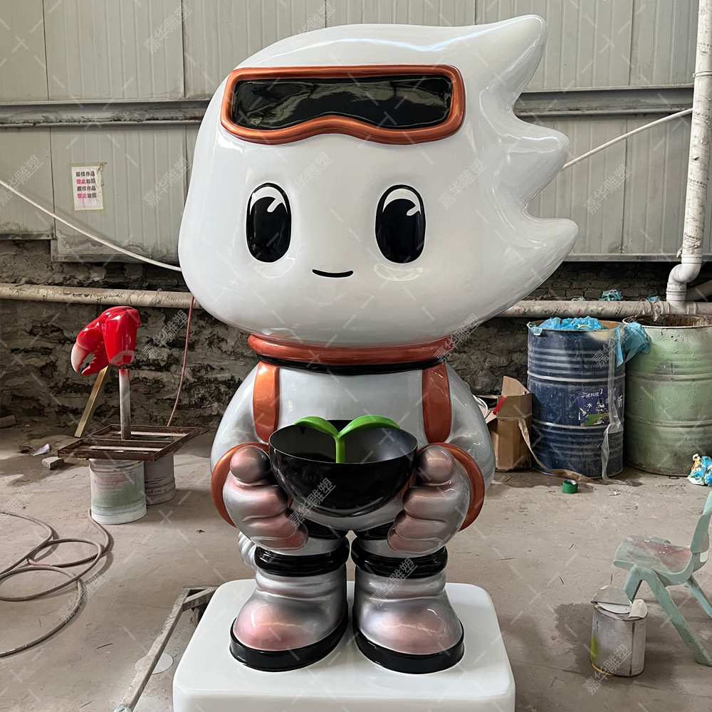 大型玻璃钢卡通雕塑定制IP人物网红熊猫户外公仔玩偶模型门头摆件