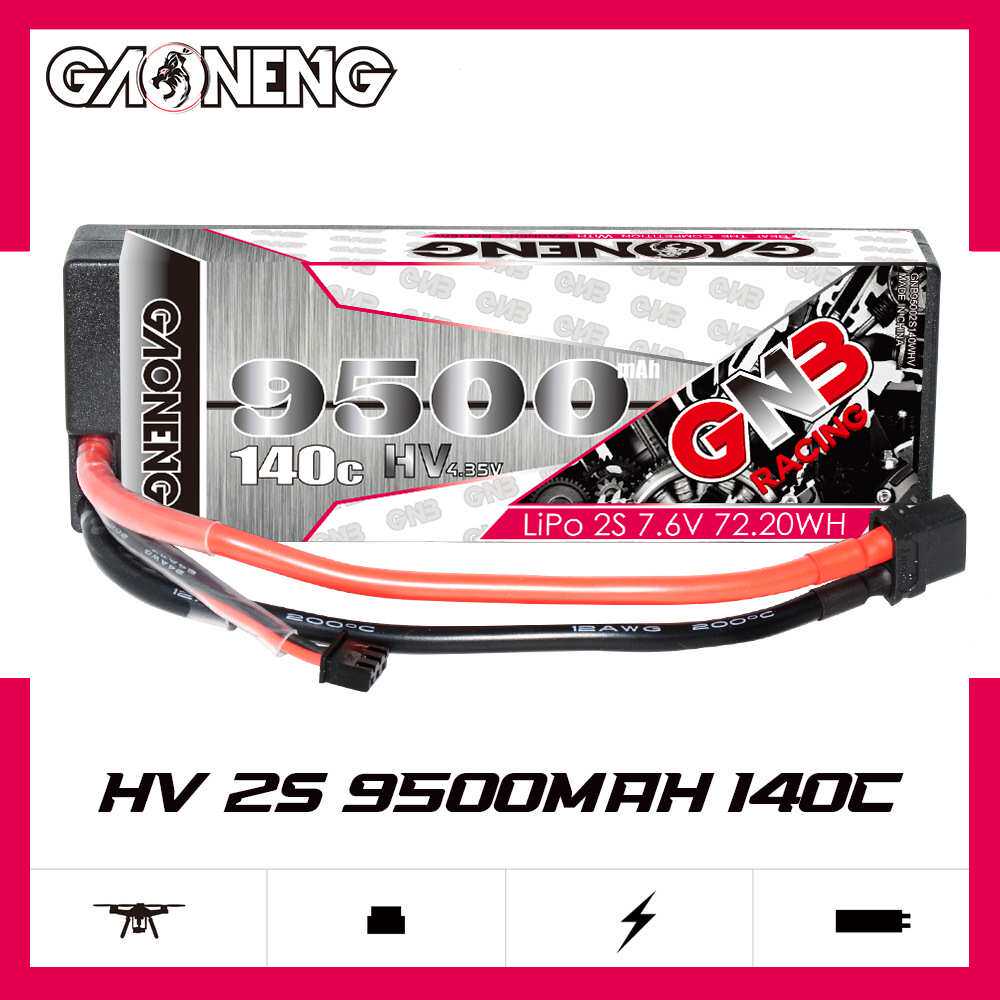 GNB高能9500mAh 2S 7.6V 140C HV适配1/10漂移大脚遥控车模锂电池