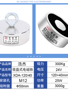 直流吸盘式电磁铁  超大吸力XDA-120/40  吸力300KG
