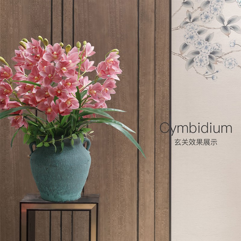 花蝶兰 高档单蝴大蕙兰仿真花客厅落地摆件桌面装饰枝艺假花插花