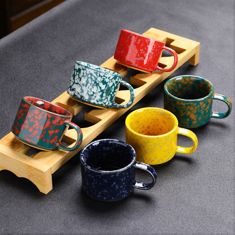 岚宫窑带把手小茶杯喝茶小杯子功夫茶具陶瓷防烫有耳品茗杯主人杯