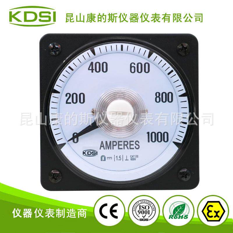供应 240度广角船用仪表LS-80 DC50mV 1000A指针式直流刻度盘电表