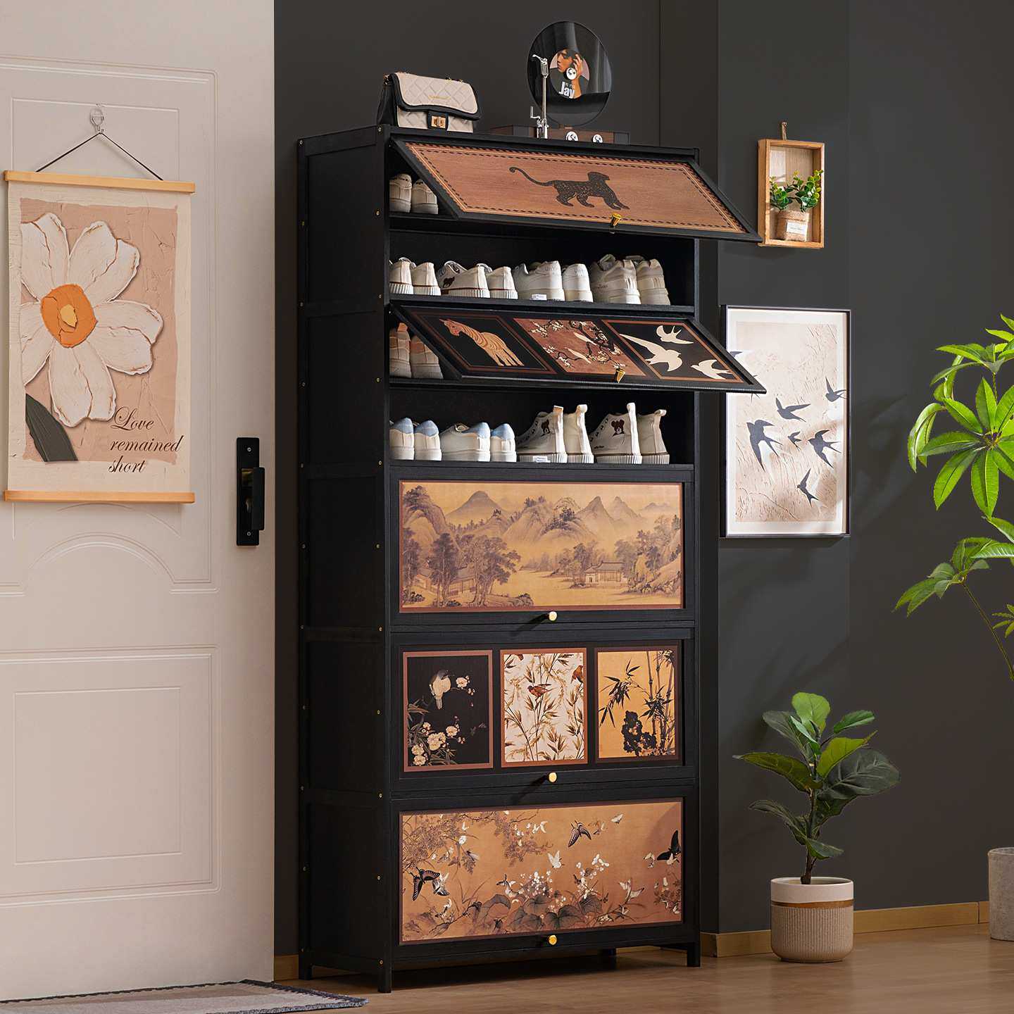 家用门口鞋柜高款立式入户柜一体柜门外走廊用极窄入户翻斗大容量,3C数码配件,摄像机配件,淘宝优惠券,粉丝福利购,淘宝优惠卷